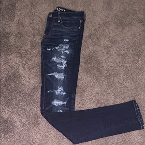 Dark Wash Jeans with Rips
